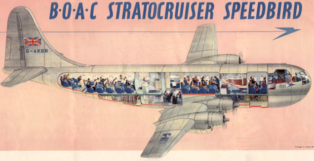 A cutaway of the BOAC Stratocruiser (via Scarf and Goggles)
